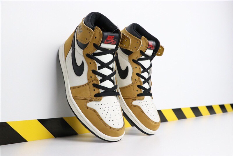 Air Jordan 1 Rookie of the Year Yellow Black White Shoes - Click Image to Close